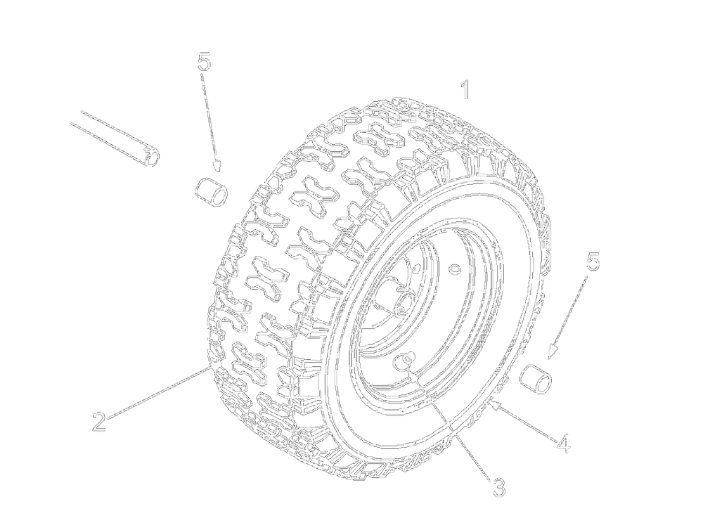 Wheel Assembly Diagram and Parts List for 31B-611D352 2000 Yard Machines Snow Blower